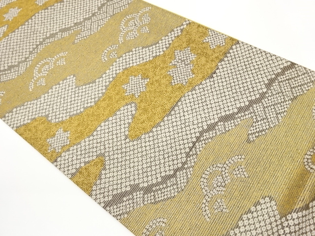 JAPANESE FUKURO OBI / DOROZOME / WOVEN MAPLE LEAVES